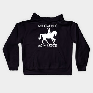 Reiten ist mein Leben I Pferdesprüche lustiges Pferd Kids Hoodie